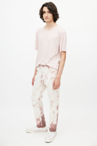 Valentino White 
Pink Acid Wash Trouser