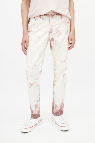 Valentino White 
Pink Acid Wash Trouser