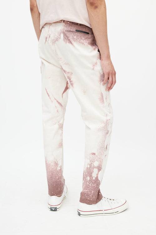 Valentino White 
Pink Acid Wash Trouser