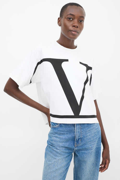 Valentino White V Logo Boxy T-Shirt