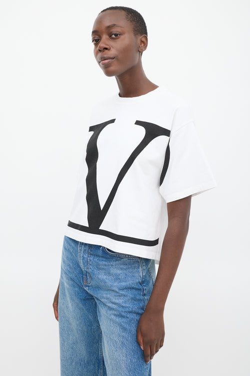 Valentino White V Logo Boxy T-Shirt