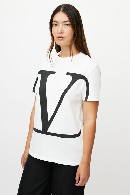 Valentino White V Logo T-Shirt