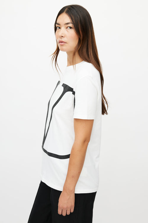 Valentino White V Logo T-Shirt