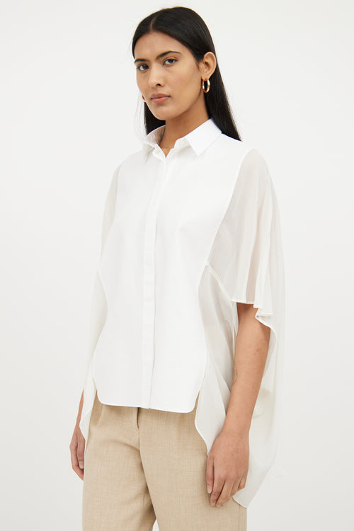 Sheer Bib Short Sleeve Top