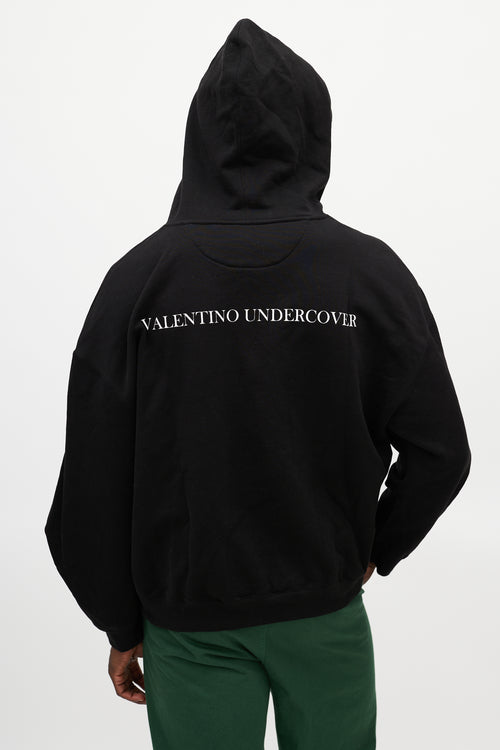 Valentino X Undercover Black 
Multicolour UFO Logo Hoodie