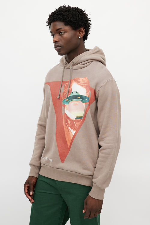 Valentino X Undercover Brown 
Multicolour UFO Logo Hoodie