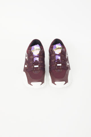 Valentino X Undercover Burgundy 
White Climbers Sneaker