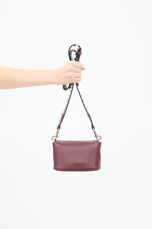 Valentino Leather Small Demilune Rockstud Bag