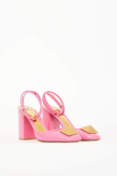 Valentino Pink Patent Leather Rockstud Heel