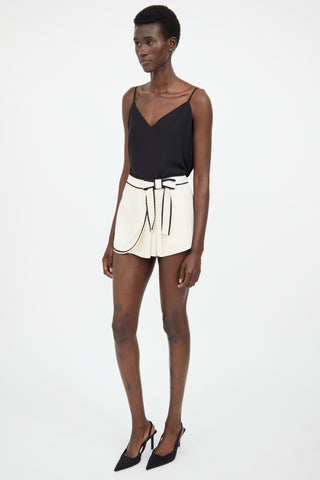 Red Valentino Cream 
Black Bow Skort