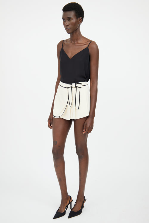 Red Valentino Cream 
Black Bow Skort