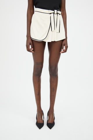 Red Valentino Cream 
Black Bow Skort