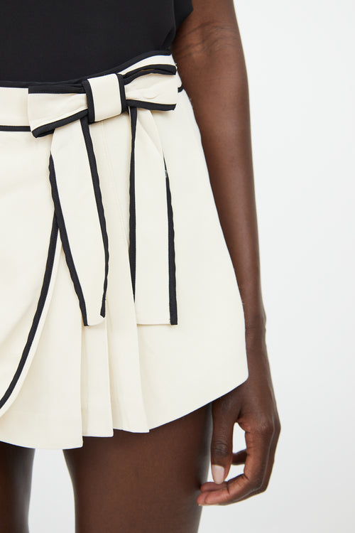 Red Valentino Cream 
Black Bow Skort