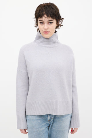 Vanessa Bruno Blue Wool Knit Turtleneck Sweater