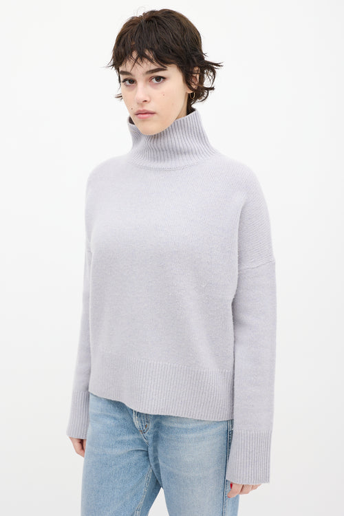 Vanessa Bruno Blue Wool Knit Turtleneck Sweater