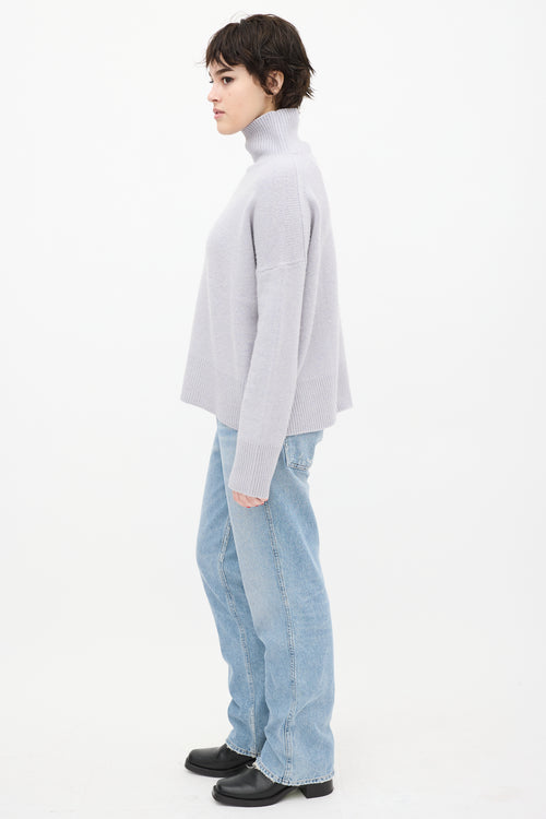 Vanessa Bruno Blue Wool Knit Turtleneck Sweater