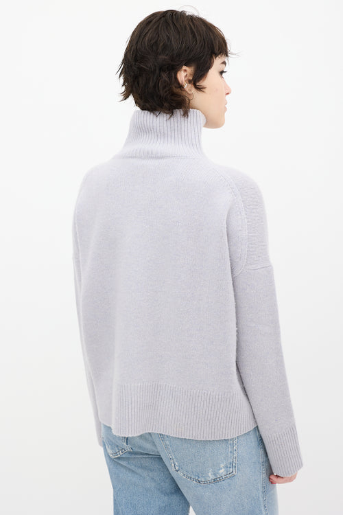 Vanessa Bruno Blue Wool Knit Turtleneck Sweater