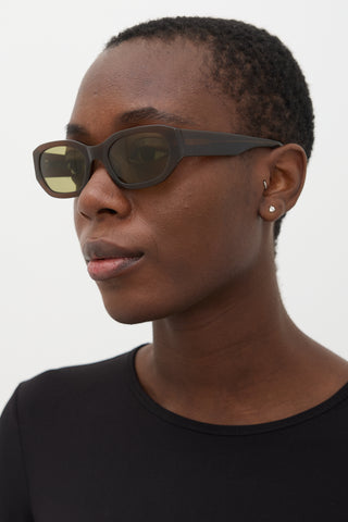 Vehla Brown Felix Rectangular Sunglasses