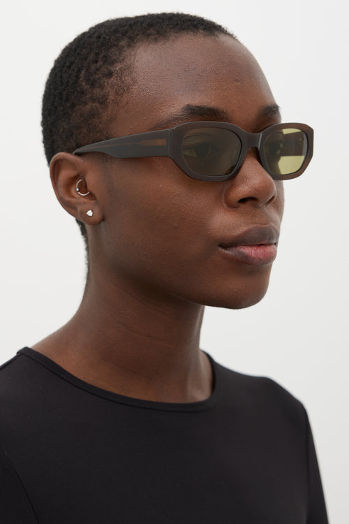 Vehla Brown Felix Rectangular Sunglasses