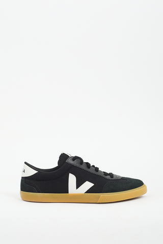 Veja Black Canvas 
Suede Volley Sneaker