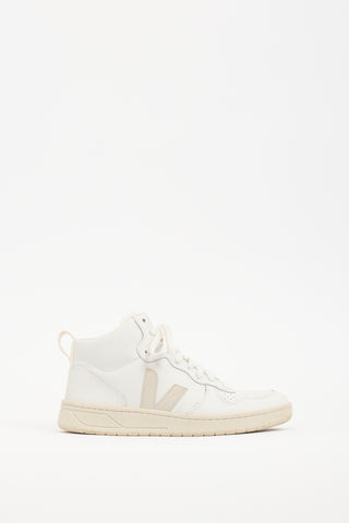 Veja White 
Cream Leather V-15 Sneaker