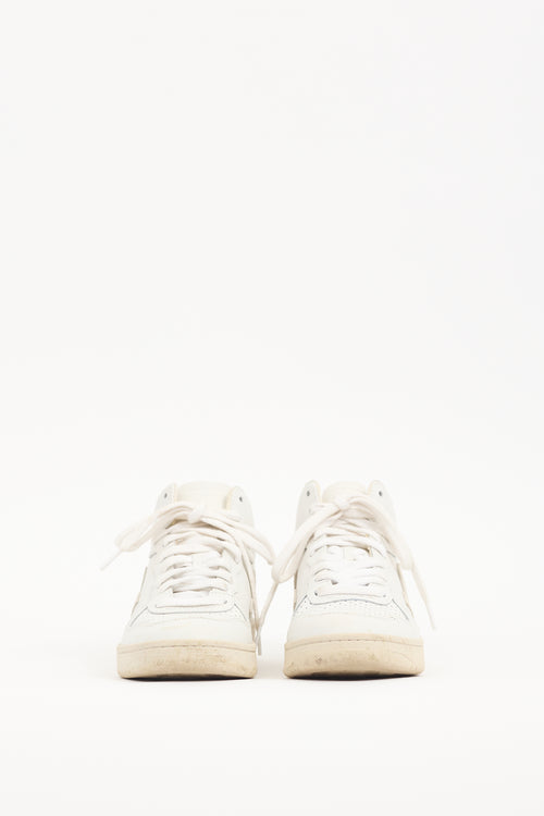 Veja White 
Cream Leather V-15 Sneaker