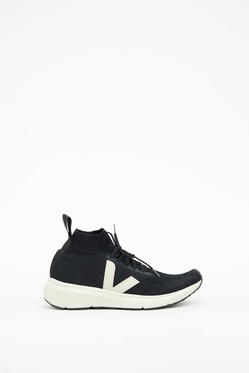 Rick Owens x Veja Black 
White Sock Sneaker