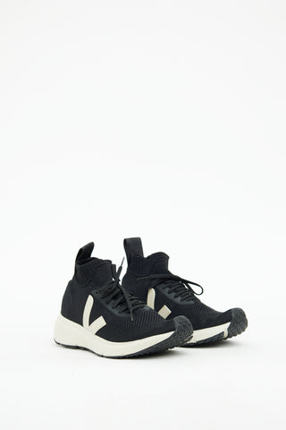 Rick Owens x Veja Black 
White Sock Sneaker