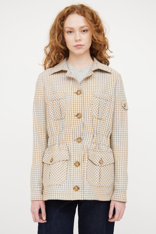 Veronica Beard Beige 
Multicolour Plaid Blazer