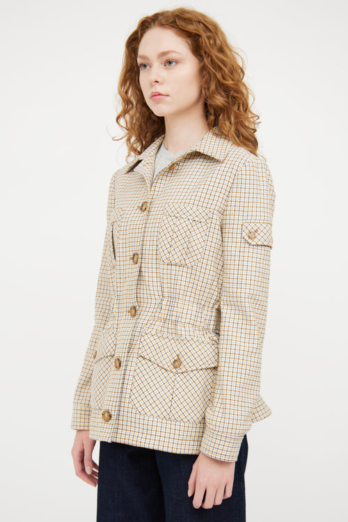 Veronica Beard Beige 
Multicolour Plaid Blazer