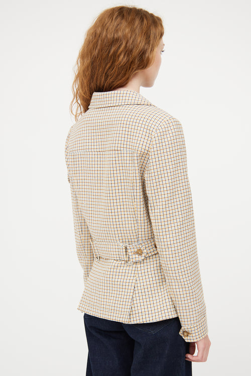 Veronica Beard Beige 
Multicolour Plaid Blazer