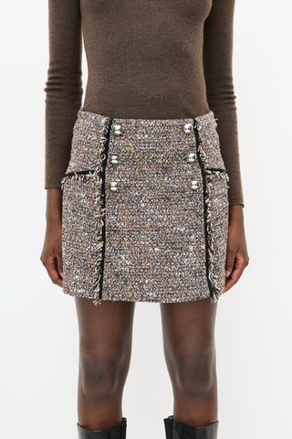 Veronica Beard Black 
Multicolour Tweed  Skirt