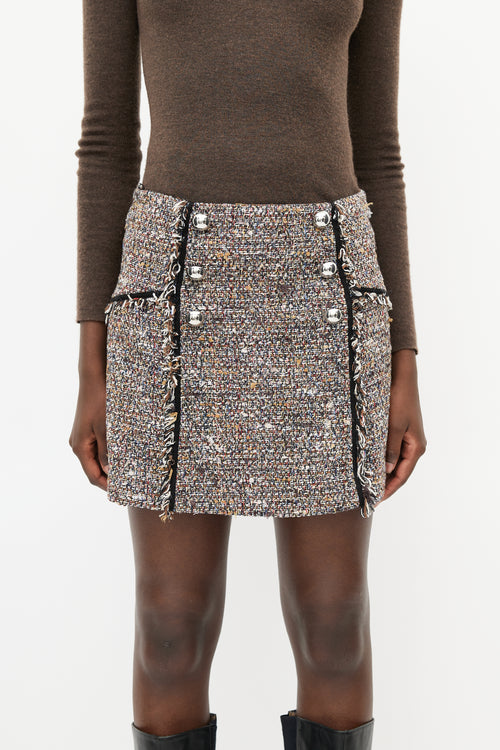 Veronica Beard Black 
Multicolour Tweed  Skirt