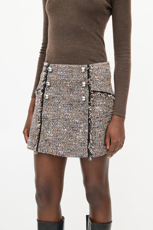 Veronica Beard Black 
Multicolour Tweed  Skirt