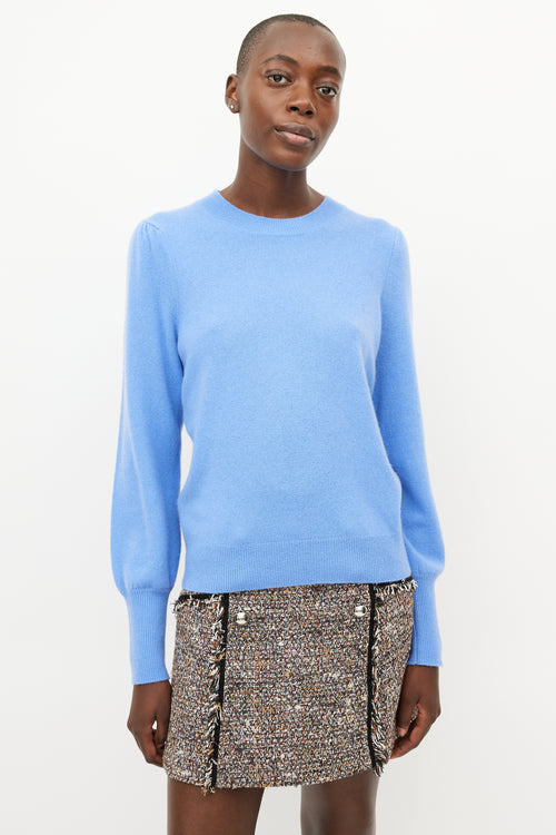 Veronica Beard Blue Cashmere Knit Sweater