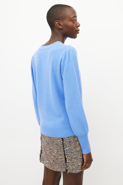 Veronica Beard Blue Cashmere Knit Sweater