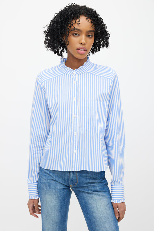 Veronica Beard Blue 
White Striped Top