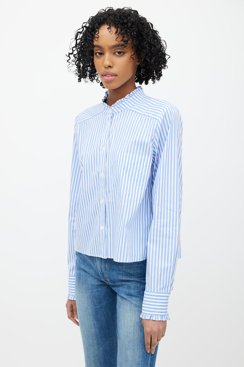 Veronica Beard Blue 
White Striped Top