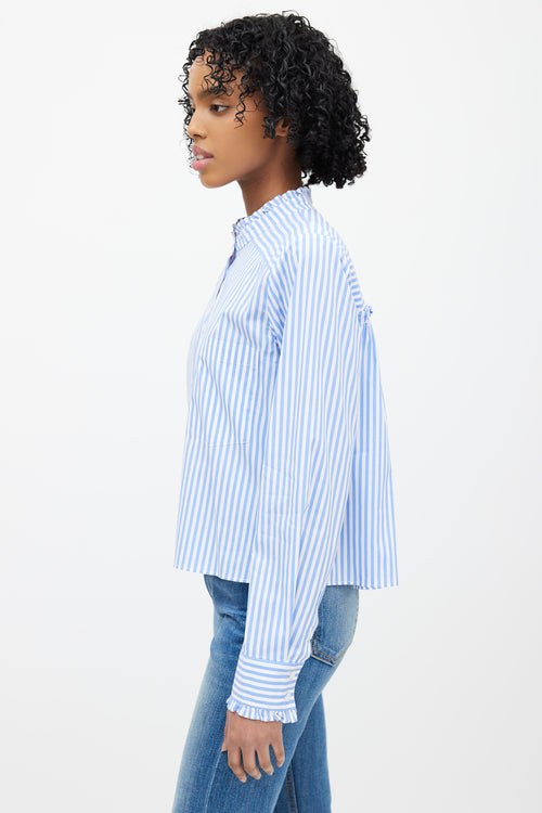 Veronica Beard Blue 
White Striped Top