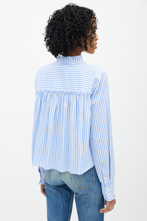 Veronica Beard Blue 
White Striped Top