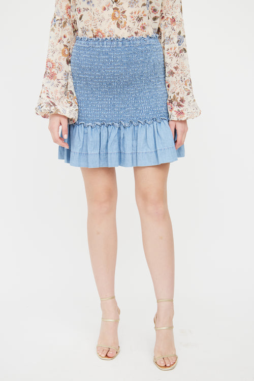 Veronica Beard Blue Smock Skirt