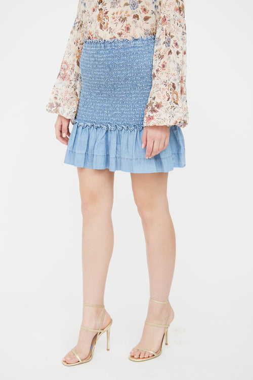 Veronica Beard Blue Smock Skirt