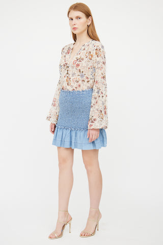 Veronica Beard Blue Smock Skirt