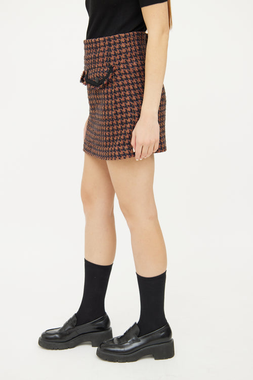 Veronica Beard Brown Black Tweed Skirt