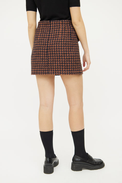 Veronica Beard Brown Black Tweed Skirt