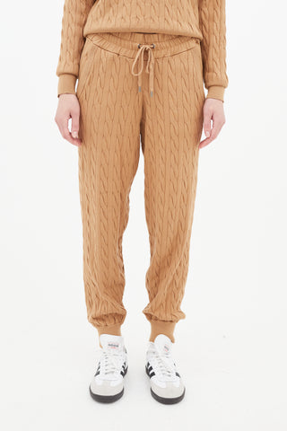 Veronica Beard Brown Cableknit Jogger