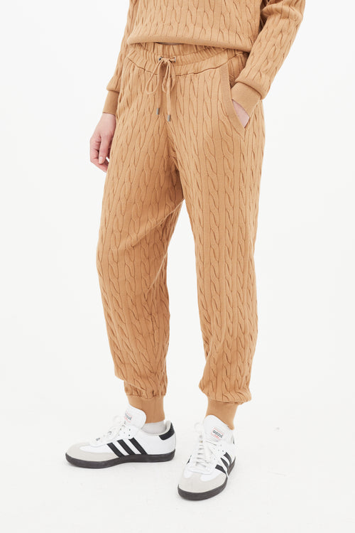 Veronica Beard Brown Cableknit Jogger