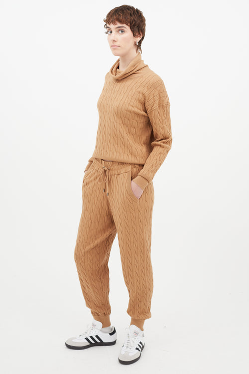 Veronica Beard Brown Cableknit Jogger