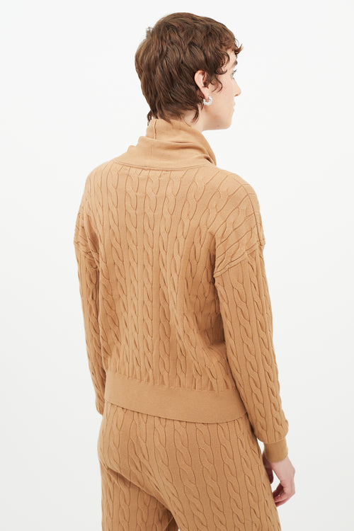 Veronica Beard Brown Cableknit Sweater