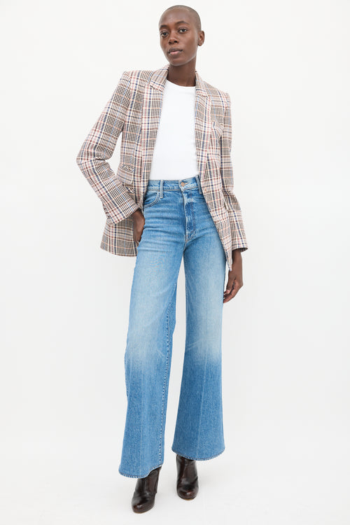 Veronica Beard Beige 
Multicolour Plaid Blazer